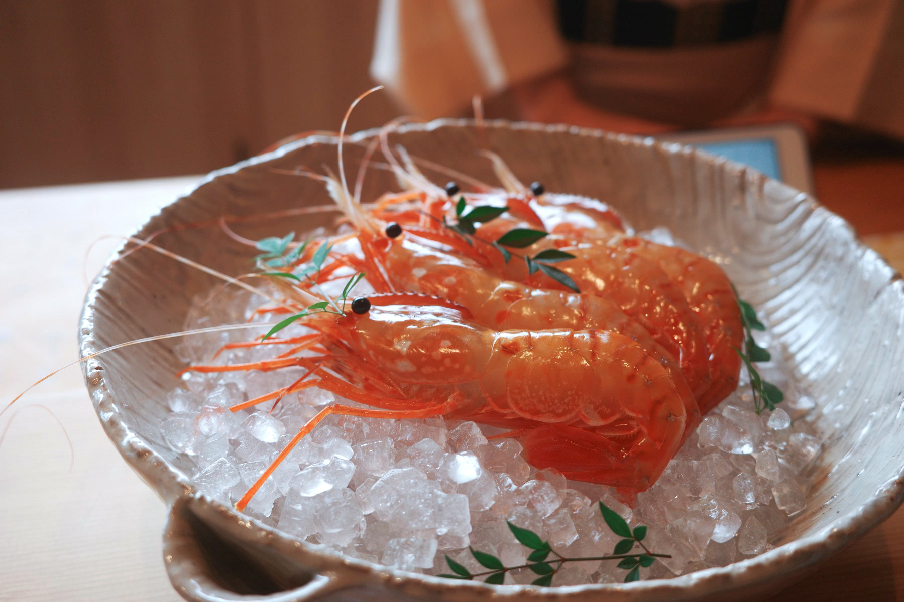 Toyama shrimp on ice at Ebitei Bekkan